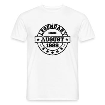 Legendary since August 1989 - Geburtstag - Männer T-Shirt - Weiß - Vorne - AI Model Male 178 dark (178cm)