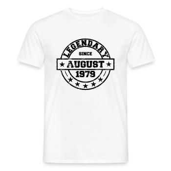 Legendary since August 1979 - Birthday - Men's T-Shirt - white - Front - AI Model Male 178 dark (178cm)