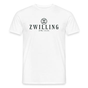 Sternzeichen Zwilling - Tierkreiszeichen - Geburts - Männer T-Shirt - Weiß - Vorne - AI Model Male 178 dark (178cm)