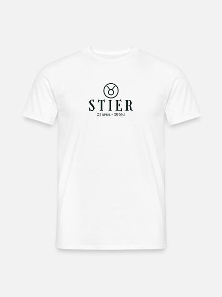 Sternzeichen Stier - Tierkreiszeichen - Geburtstag - Männer T-Shirt - Weiß