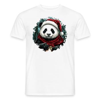 Pandas Christmas - Men's T-Shirt - white - Front - AI Model Male 178 dark (178cm)