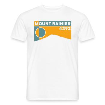 Mount Rainier Wandern Besteigung Andenken Geschenk - Männer T-Shirt - Weiß - Vorne - AI Model Male 178 dark (178cm)