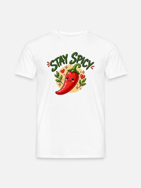 Stay Spicy Chili - Männer T-Shirt - Weiß