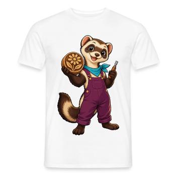 Pfotenwerkstatt Blütenholz - Männer T-Shirt - Weiß - Vorne - AI Model Male 178 dark (178cm)
