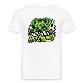90 Minuten Hoffnung – Fußballfan Geschenkidee - Männer T-Shirt - Weiß - Vorne - AI Model Male 178 dark (178cm)
