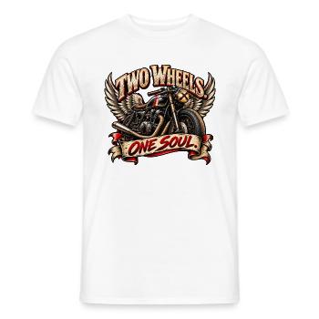 Two Wheels One Soul – Vintage-Motorradfahrer - Männer T-Shirt - Weiß - Vorne - AI Model Male 178 dark (178cm)