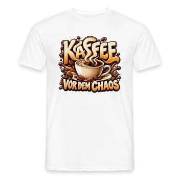 Kaffee vor dem Chaos Lustiges Geschenk für Freunde - Männer T-Shirt - Weiß - Vorne - AI Model Male 178 dark (178cm)