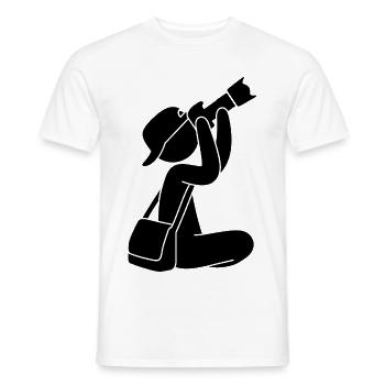 Photographer with camera - Men's T-Shirt - white - Front - AI Model Male 178 dark (178cm)