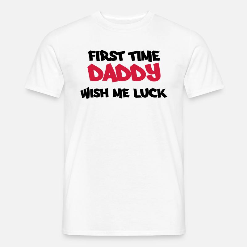 First time Daddy - Männer T-Shirt - Weiß