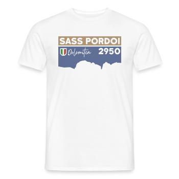 Sass Pordoi Pordoi Randonnée Sella Dolomites - T-shirt homme - blanc - Devant - AI Model Male 178 dark (178cm)
