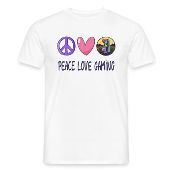 Frieden Liebe Gaming - Männer T-Shirt - Weiß - Vorne - AI Model Male 178 dark (178cm)