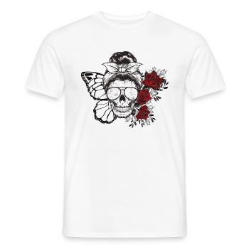 Totenkopf Schmetterling Mutter Halloween Geschenk - Männer T-Shirt - Weiß - Vorne - AI Model Male 178 dark (178cm)