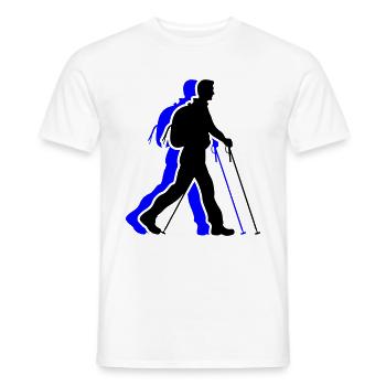 Nordic Walking Man Icon - Men's T-Shirt - white - Front - AI Model Male 178 dark (178cm)