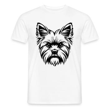 Yorkshire Terrier Dog Head - Men's T-Shirt - white - Front - AI Model Male 178 dark (178cm)