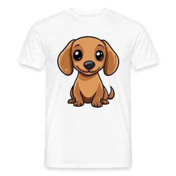 Dackel DachsHund Comic Baby - Männer T-Shirt - Weiß - Vorne - AI Model Male 178 dark (178cm)