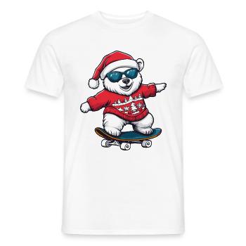 Polar Bear Christmas Funny - Men's T-Shirt - white - Front - AI Model Male 178 dark (178cm)