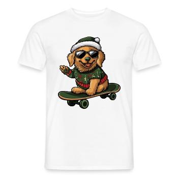 Golden Retriever Chien Noël Drôle Drôle - T-shirt homme - blanc - Devant - AI Model Male 178 dark (178cm)