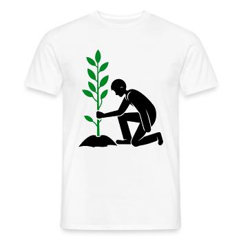 Planting Environment - Men's T-Shirt - white - Front - AI Model Male 178 dark (178cm)