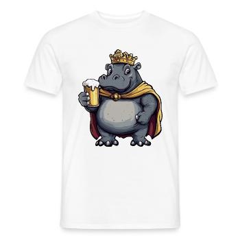 Hippopotame Bière Drôle - T-shirt homme - blanc - Devant - AI Model Male 178 dark (178cm)