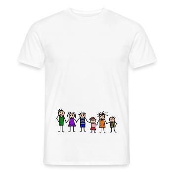 Familie mit vielen Kindern - Männer T-Shirt - Weiß - Vorne - AI Model Male 178 dark (178cm)
