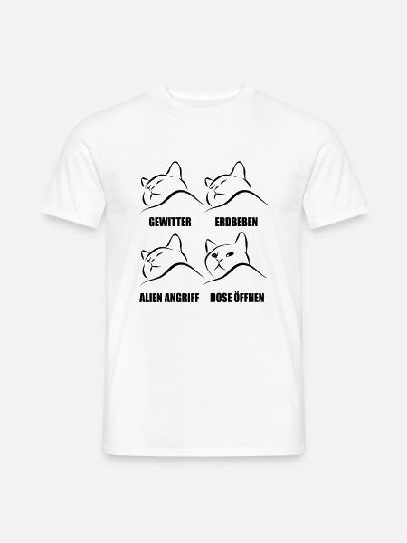 Katze - selektive Wahrnehmung - Spruch - Männer T-Shirt - Weiß