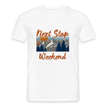 Next stop weekend T-shirt - Men's T-Shirt - white - Front - AI Model Male 178 dark (178cm)