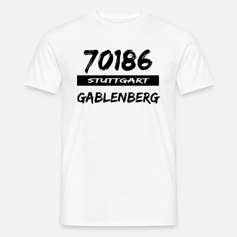 70186 Stuttgart Gablenberg Tshirt Postleitzahl - Männer T-Shirt - Weiß