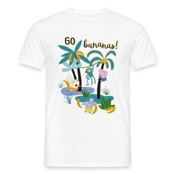 Peppa Pig Design Go Bananas - Männer T-Shirt - Weiß - Vorne - AI Model Male 178 dark (178cm)