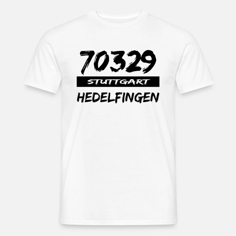 70329 Stuttgart Hedelfingen Postleitzahl tshirt - Männer T-Shirt - Weiß
