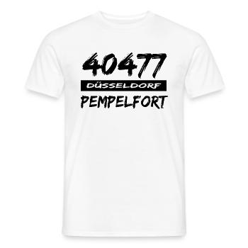 40477 Düsseldorf Pempelfort Postleitzahl Tshirt - Männer T-Shirt - Weiß - Vorne - AI Model Male 178 dark (178cm)