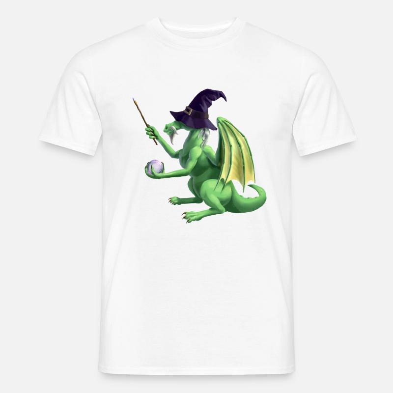 dragon wizard - Männer T-Shirt - Weiß