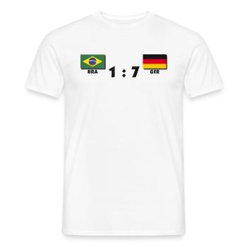 1 zu 7 - Männer T-Shirt - Weiß - Vorne - AI Model Male 178 dark (178cm)