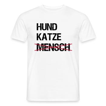 Dog cat human - Men's T-Shirt - white - Front - AI Model Male 178 dark (178cm)