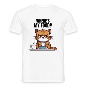 Drôle de chat a faim - T-shirt homme - blanc - Devant - AI Model Male 178 dark (178cm)