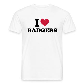 I Heart Badgers - Men's T-Shirt - white - Front - AI Model Male 178 dark (178cm)