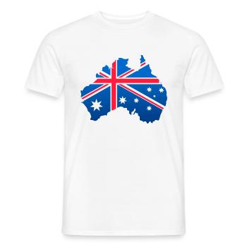 Drapeau australien en forme de continent - T-shirt homme - blanc - Devant - AI Model Male 178 dark (178cm)
