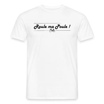Roll mein Huhn - Fahrrad - Geschenk Humor - Männer T-Shirt - Weiß - Vorne - AI Model Male 178 dark (178cm)