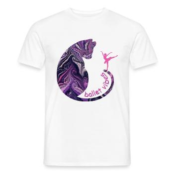 katze mit ballerina e 75 - Männer T-Shirt - Weiß - Vorne - AI Model Male 178 dark (178cm)