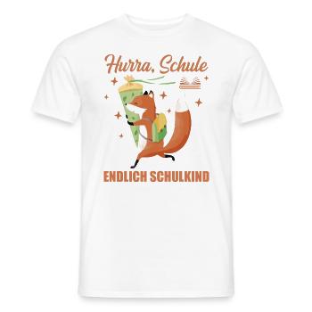 Endlich Schulkind 1 Klasse Schultüte mit Fuchs - Männer T-Shirt - Weiß - Vorne - AI Model Male 178 dark (178cm)