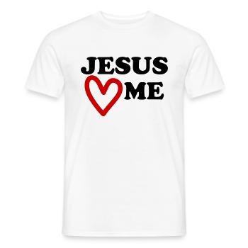 Jesus loves me heart loves me - Men's T-Shirt - white - Front - AI Model Male 178 dark (178cm)