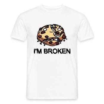 I'm Broken Cookie - Men's T-Shirt - white - Front - AI Model Male 178 dark (178cm)