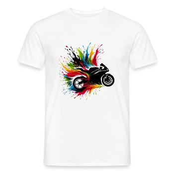 Moto Motard passion moto gp - T-shirt homme - blanc - Devant - AI Model Male 178 dark (178cm)