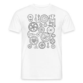 Watch Parts Watch Parts Gear Mechanism Movement - Men's T-Shirt - white - Front - AI Model Male 178 dark (178cm)