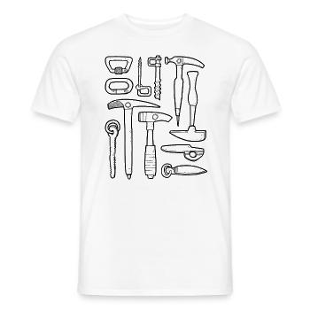Mountaineering equipment - Men's T-Shirt - white - Front - AI Model Male 178 dark (178cm)