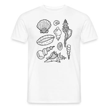 Muscheln - Männer T-Shirt - Weiß - Vorne - AI Model Male 178 dark (178cm)