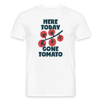 Ici aujourd’hui Gone Tomato - T-shirt homme - blanc - Devant - AI Model Male 178 dark (178cm)