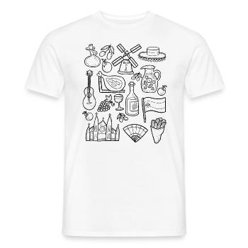 Spain - Men's T-Shirt - white - Front - AI Model Male 178 dark (178cm)