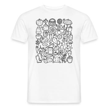 Autumn - Men's T-Shirt - white - Front - AI Model Male 178 dark (178cm)