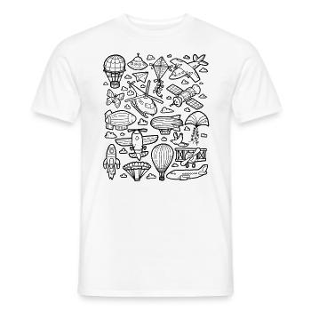 Aviation - Helicopter, Airplane, UFO - Men's T-Shirt - white - Front - AI Model Male 178 dark (178cm)