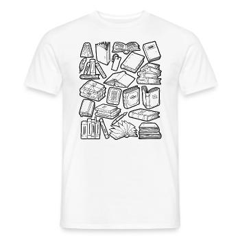 Livres Doodle - T-shirt homme - blanc - Devant - AI Model Male 178 dark (178cm)